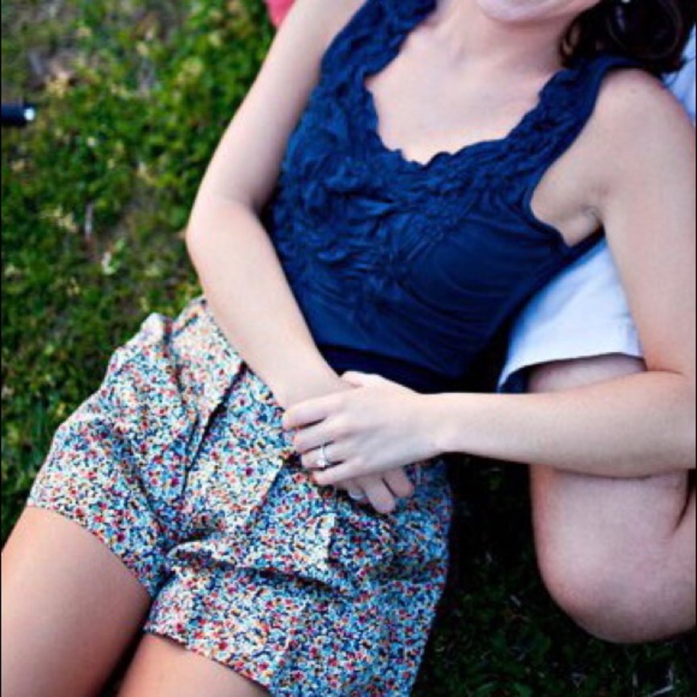 Anthropologie Sleeves Navy Top